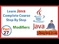 Learn Java Complete Course Step By Step Modifiers By Ponnuri Gopie Krishna Part - 27