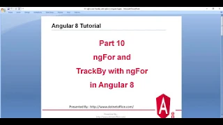 Part 10 ngFor and TrackBy with ngFor in Angular 8 Angular tutorials