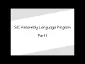SIC Assembly Language Program - part 1