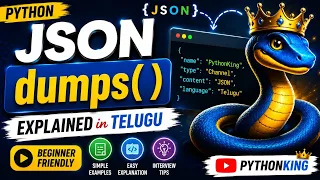 Python JSON dumps Method Explained in Telugu Beginner Friendly