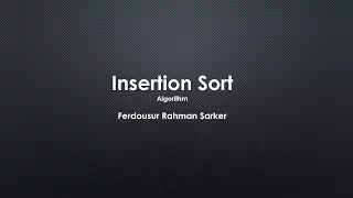Insertion Sort - Algorithms Bangla Tutorial