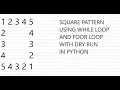 Square Pattern using for loop and while loop in python