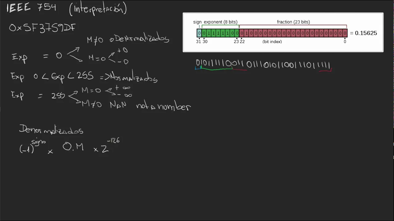 Interpretación de números en IEEE 754