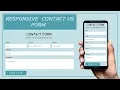 how to create the Contact form using HTML and CSS - Responsive Contact form Tutorial