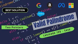 Valid Palindrome Two Pointers Python LeetCode 125 Top Interview 150