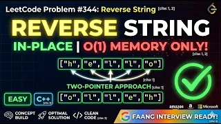 LeetCode 344 Reverse String C Solution Two-Pointer Approach
