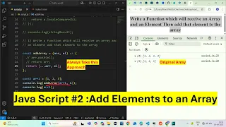 Java Script - Add Elements to an Array Javascript Interview Exercise