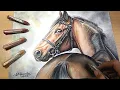 Lagu MENGGAMBAR KUDA DENGAN KRAYON - Drawing Realistic Horse