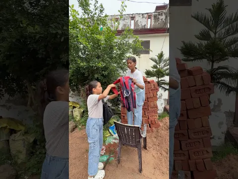 Radha Shrishti ne school bag chupa diye🥰😂 | #familyfun #shorts #viralvideo #story #funny #ytshorts