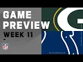 Green Bay Packers vs Indianapolis Colts NFL Week 11 Game Preivew