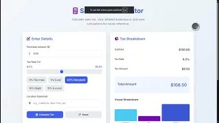 Sales Tax Calculator Using HTML CSS and JavaScript with Source Code