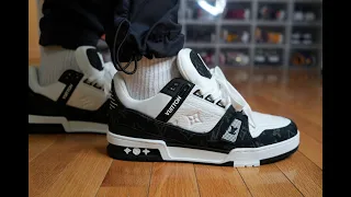 LV Louis Vuitton Trainer Sneaker Designed by Virgil Abloh Review On Feet