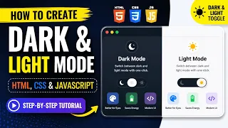 How to Create Dark Light Mode in HTML CSS JavaScript Step-by-Step Tutorial