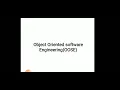 Objects oriented software engineering