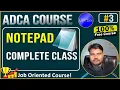 Introduction to Notepad All Menus and Options ADCA Full Course UPCISS