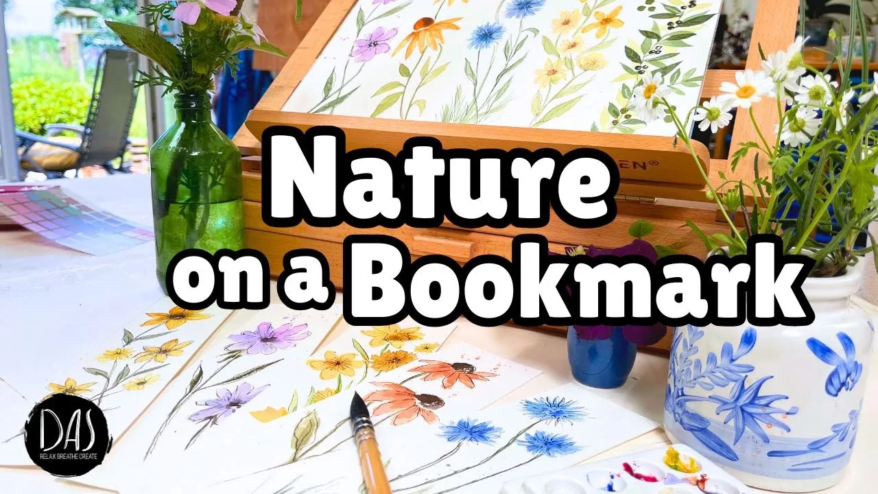 How to Paint 5 Easy Floral Bookmarks - Step by Step Realtime Tutorial for Beginners (with Sketch!)