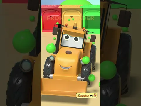 Fun with Construction Vehicles & Balls Row row row a boat song | Kiddiestv  Part 2 | Kids songs