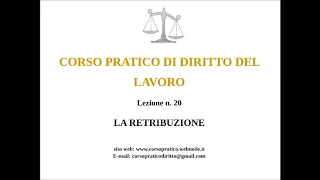 20, LA RETRIBUZIONE