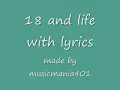 skid row lyrics 18 and life