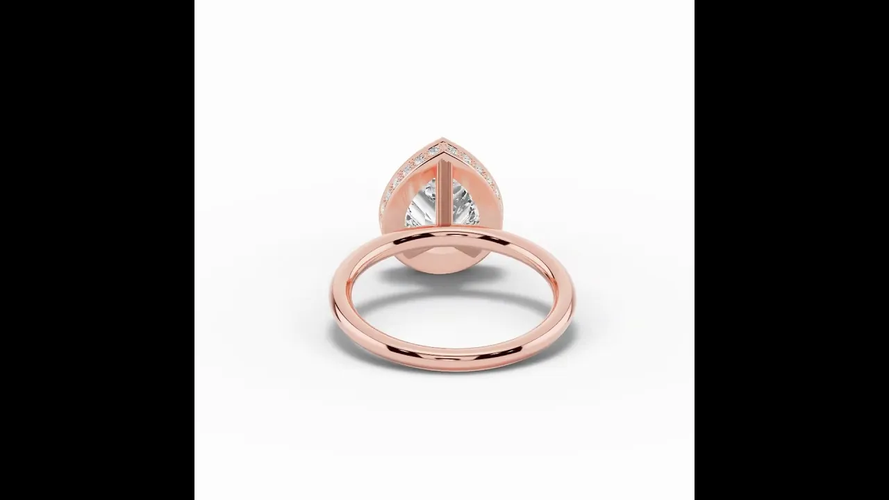 Pear Nova Halo Engagement Ring