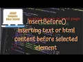 jQuery Tutorials - using insertBefore method to insert text or html content before an element