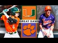 Miami vs Clemson LATE SURGE Game 1 2026 College Baseball Highlights