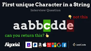 First unique Character in a String - leetcode 387