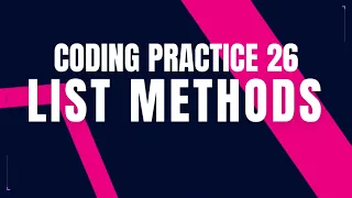 List Methods Coding Practice 26 Python coding tips tricks Nxtwave ccbp Python programming