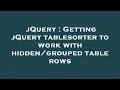 jQuery Getting jQuery tablesorter to work with table rows