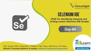 Selenium IDE Day 4 xPath for identifying elements and writing custom Selenium IDE Scripts