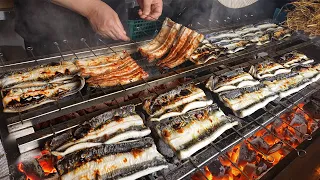 사람도 안 다니는 시골 구석에서 1400도 짚불 숯장어로 대박난 장어덮밥집 등. 맛있는 장어덮밥영상 몰아보기┃Japanese Eel Rice Bowl/KoreanStreetFood