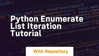 python enumerate list iteration tutorial
