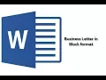 Business Letter - Block Format