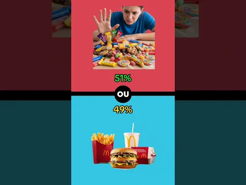 1 mês inteiro sem doces ou 1 mês inteiro sem salgados? 🍬🍟 qual você prefere? 😁