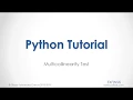 Python Tutorial Multicollinearity Test
