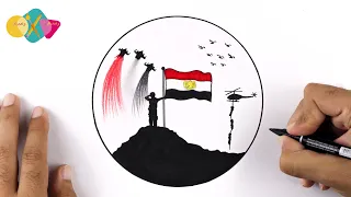 رسم سهل عن حرب اكتوبر للمبتدئين كيفية رسم حرب 6 اكتوبر تعلم رسم حرب اكتوبر رسم لحرب 6 اكتوبر 