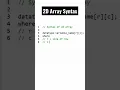 2d array syntax 2d array in c programming