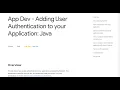 App Dev - Adding User Authentication to your Application Java Qwiklab