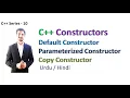 Constructors in C Default Constructor Parameterised Constructor Copy Constructor