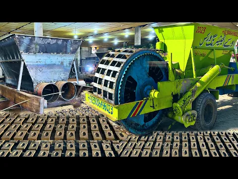 Download MP3 Manufacturing Process of Bricks Making Machine With  4 Moulds Rows || Mobile Bricks Machine