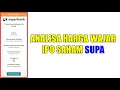 Lagu Analisa harga wajar IPO saham SUPA ( superbank )