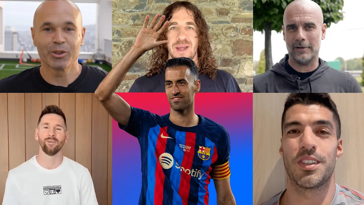 MESSI, GUARDIOLA, INIESTA, PUYOL & MANY MORE RECORD A MESSAGE FOR BUSQUETS ????????