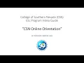 CSN Online Orientation
