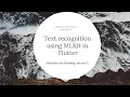 Text recognition from image using Machine Learning in Flutter MLKit in Flutter aseemwangoo