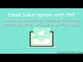 Newsletter Email Subscription with PHP and MySQL
