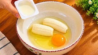 If you have 2 bananas, yogurt and 1 egg, make this in minutes recipe for breakfast! Easy and Tasty!