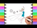 Coloring Pages Disney Frozen Elsa l Drawing Books To Color For Kids with Rainbow Colors