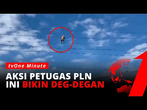 Ngilu! Petugas PLN Bertaruh Nyawa Bersihkan Layangan Yang Tersangkut di Kabel Listrik