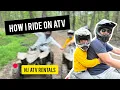 How I ride on Polaris ATV at NJ atv rentals 5-10 years old kids youth atv learn family fun