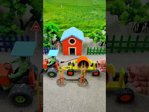 😱 Real Working Mini Tractor Making Cement Pillar | Amazing DIY Construction Machine 🚜 #shorts